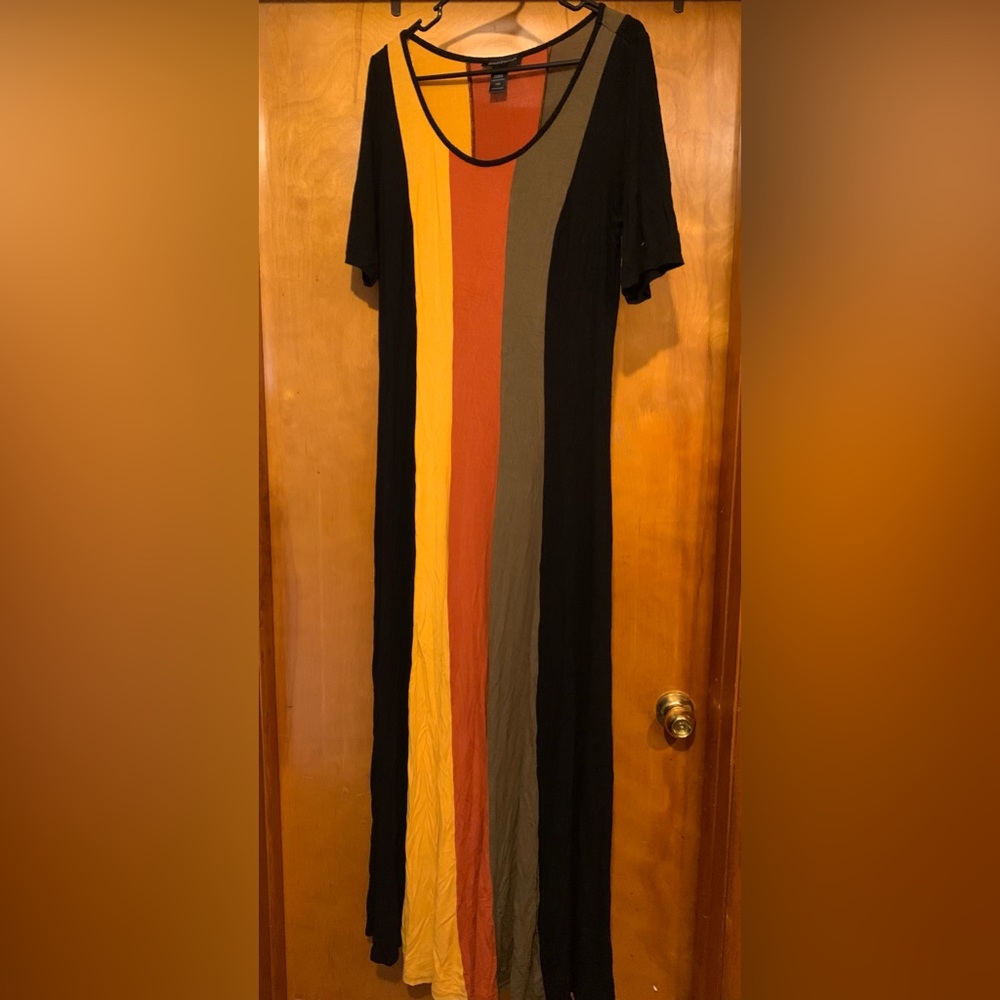 Ashley Stewart 12W Casual Striped Maxi Dress